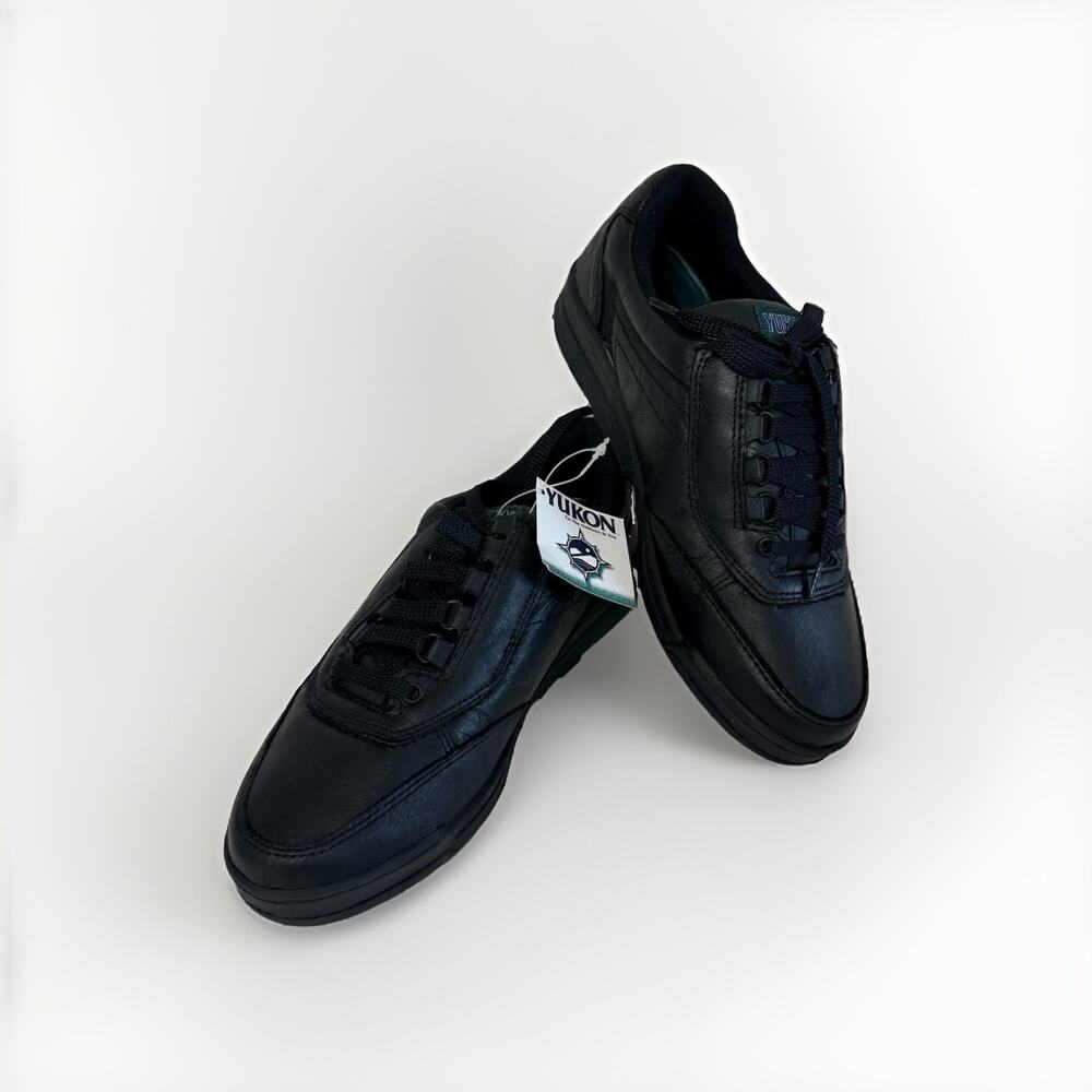 Yukon Mens Vista Walker Black Leather Walking Hiking Shoes Size 8.5M Brand New